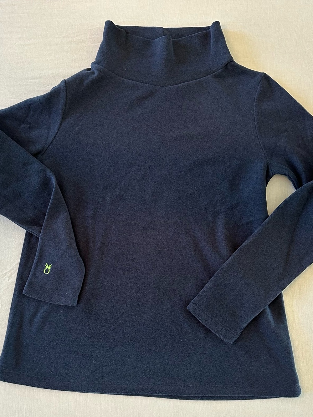 NWOT Dudley Stephens Navy Funnel Neck Pullover with Subtle Logo